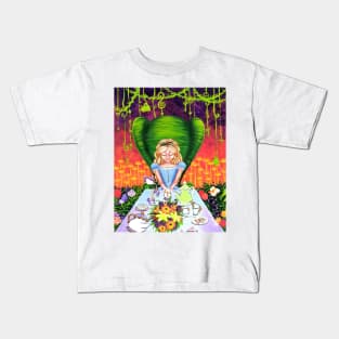 Alice In Wonderland at the Mad Hatter Tea Party Kids T-Shirt